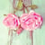 Lot de 4 serviettes en papier découpage collage 33 cm ROSE FOND VERT F 401