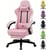 Chaise gaming ergonomique GTPLAYER Papillon brodé - PU - Rose - 55 x 51 x 130 cm