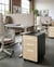 Armoire de bureau Acier Noir/marron clair LARCO - Beliani