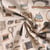 Tissu Toile de Coton  Atelier Couture Gris sur fond Beige