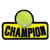 Ecusson thermocollant champion tennis 5x3.5cm
