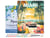 Peinture par Numéro Figured'Art avec Cadre - Affiche de voyage Miami au coucher du soleil - Kit de Loisir Créatif DIY Numéro d'Art Complet - 40x50cm toile tendue sur châssis