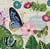 Lot de 4 serviettes en papier découpage collage 33 cm PAPILLON FLEUR