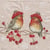 4 serviettes en papier découpage collage 33 cm OISEAU BRANCHE FRUITS NOSS 715