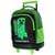 Sac à dos à roulettes Minecraft Creeper Vert Boom 43 CM 2 compartiments