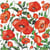 Lot de 4 serviettes en papier découpage collage 33 cm FLEUR COQUELICOT F 4013