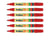 Lot de 6 marqueurs permanents - ARTLINE - Pointe conique 1,5 mm - Rouge