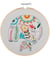 Kit de Broderie "Éléphants" avec Cercle en Bois de 15 cm – Trimits 53 Elephants
