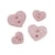 Bouton coeur pailleté rose layette