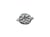 Connecteur rond martelé étoile en zircon cristal - 16*12mm - argenté