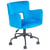 Fauteuil de Bureau Bleu en Velours avec Accoudoirs Siège Ajustable et Pivotant Base en Métal pour Espace de Travail Rétro Home Office