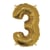Ballon Chiffre 3, 40cm, 1pce. , or