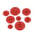 Bouton ronds 4 trous rouge