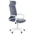 Chaise de Bureau Gris et Blanc en Cuir PU à Roulettes Hauteur Réglable Dossier Inclinable Accoudoirs et Design Moderne
