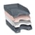 Lot de 4 corbeilles à courrier rangement documents papiers Mineral coloris assortis rose - CEP