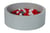 Piscine à balles Aire de jeu + 150 balles perle, rouge, gris - Velinda