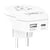 Skross Adaptateur Chargeur de Voyage USB 18W et USB-C 20W Power Delivery Monde vers Europe Blanc