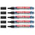 Lot de 5 marqueurs pour tableaux blancs - EDDING - Noir - Pointe ronde 1,5-3 mm - Corps aluminium