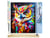 Peinture par Numéro Figured'Art - Hibou Coloré Abstrait - Kit de Loisir Créatif DIY Numéro d'Art Complet - 40x50cm toile roulée + châssis en bois à monter