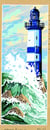 Canevas antique Le Phare 25x60cm