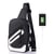 Sac À Bandoulière Multifonctionnel Charge USB Externe Étanche Blanc Noir YONIS