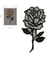 Ecussons Thermocollant Rose Pailletée 5 x 11 cm - Mediac argent