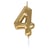 Bougie or - chiffre 4