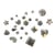 Mix strass acrylique, diff. formes, cristal irisant, 5 - 14mm, boîte 1000 pces
