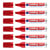 Lot de 6 marqueurs permanents - EDDING - Pointe biseautée 2-7 mm - Rouge - Rechargeable