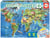 Puzzle 150 pcs – Mappemonde dinosaures - Educa Borras - Jaune