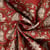 Tissu Voile de Coton indien Block print Leela floral sur fond Terracotta