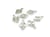 10 Petites breloques fines losange strié 13*8mm laiton plaqué argent 925