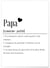 Affiche Définition Papa 2 | A3 : 29,7x42cm