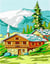 Kit canevas Chalet en montagne 20x25 cm