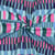 Tissu Coton Viscose rayures Rose, Bleu et Vert forêt sur fond Vert jade