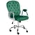 Chaise de Bureau Vert en Velours Dossier Capitonné Hauteur Réglable Pivotant