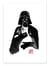 Affiche 50 x 70 cm -  Darth Vader and cat - Pechane Sumie