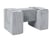 3 blocs en mousse gris velours côtelé - Velinda