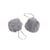 Pompon fourrure artificielle 50x60mm gris
