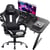 Ensemble chaise gaming et bureau GTPLAYER - Tissu - Noir - 55 x 55 x 136 cm