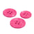 Lot de 3 boutons rond 4 trous bouteilles recyclées rose rose fuchsia