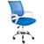 Chaise de Bureau Bleu en Tissu Siège Pivotant et Réglable avec Dossier pour Ordinateur Bureau