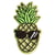 Lot de 3 écussons thermocollants paillettes ananas 6x3cm