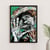 Poster encadré portrait cubain — Havana Verde — Tableau décoratif mural — Calbarracin — cadre bois — 70 x 50 cm