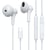 Jaym Écouteurs Filaires USB-C avec Micro et Télécommande 3 Boutons Blanc