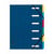 Trieur HARMONIKA® à fenêtres avec élastiques véritable carte lustrée 6 compartiments - Bleu - x 8 - Exacompta