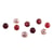Perles en verre Renaissance, mi - transp., rouge mélange, 10 mm, à grand trou, boîte 32 pièces
