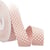 Bobine 15m Ruban pois polyester Vieux Rose et blanc