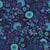 Tissu Ecovero fleurs Kashmiria bleues turquoise sur fond Noir - Au mètre