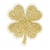 Ecusson thermocollant trèfle lurex or 3cm x 2,5cm